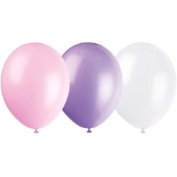 Balónky Růžové, fialové a bílé 10 ks
