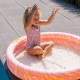 Dětské dívčí plavky s UPF 50+ Leopard starorůžový od Swim Essentials