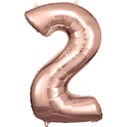 Balónek Číslo 2 Růžovo-zlatý