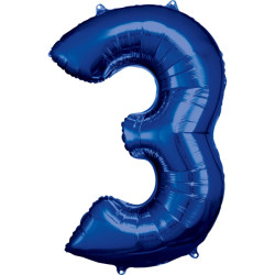 Balónek Číslo 3 Modrý