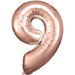 Balónek Číslo 9 Růžovo-zlatý