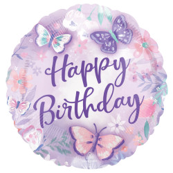 Balónek Happy Birthday Motýlci