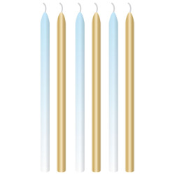 Svíčky Modro-zlaté 6 ks