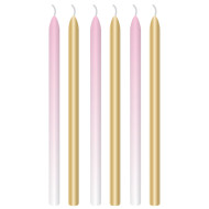 Svíčky Růžovo-zlaté 6 ks