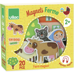 Dřevěné magnetky Farma, 20 ks