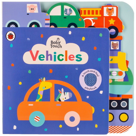 Miminka a batolata si zamilují tuto interaktivní knihu Baby Touch: Vehicles Tab Book.