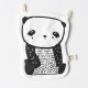 Šustivá panda pro miminka z organické bavlny