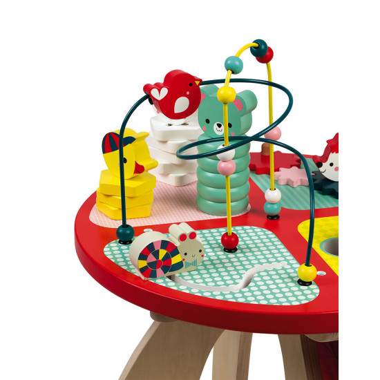 Dřevěný hrací stolek s aktivitami na jemnou motoriku Baby Forest