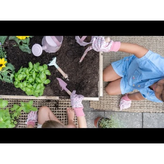 Dětská sada zahradního nářadí Fairy Garden s dřevěnými rukojeťmi a jemným potiskem