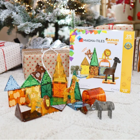 Prozkoumejte africkou divočinu s magnetickou stavebnicí.