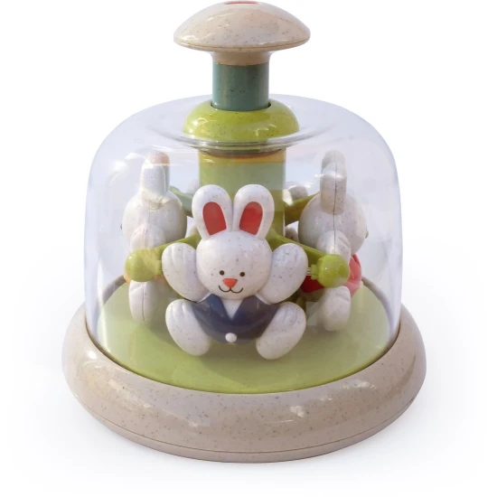 Kolotoč Zajíček (BIO) – interaktivní hračka s jemným točením a zvukem pro miminka.