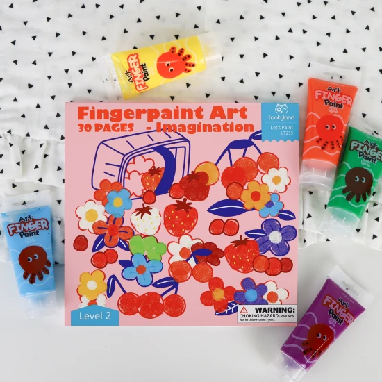 Tookyland Malování prstovými barvami Level 2 Umělec 30 listů Omalovánky pro prstové barvy pro děti Umělec Tookyland