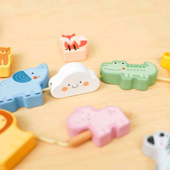 Velké dřevěné korálky pro děti Zvířátka