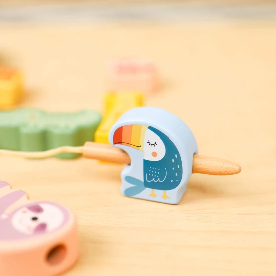 Velké dřevěné korálky pro děti Zvířátka