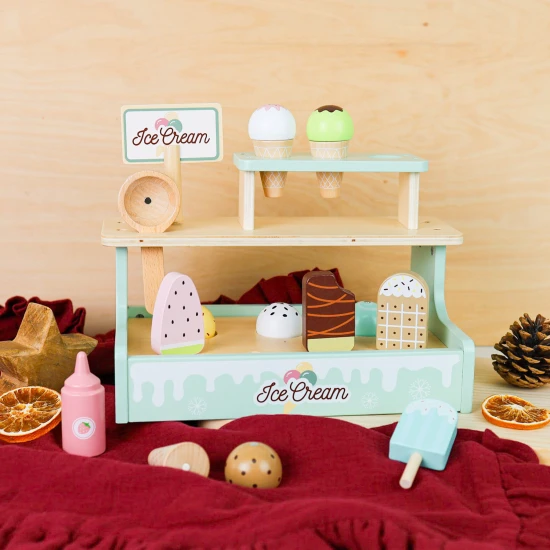 Tooky Toy Zmrzlinový stánek 19 ks Zmrzlinový stánek pro děti