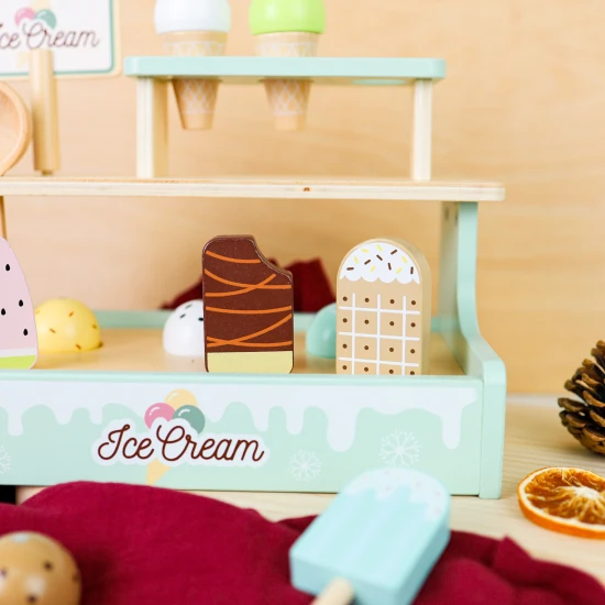 Tooky Toy Zmrzlinový stánek 19 ks Zmrzlinový stánek pro děti