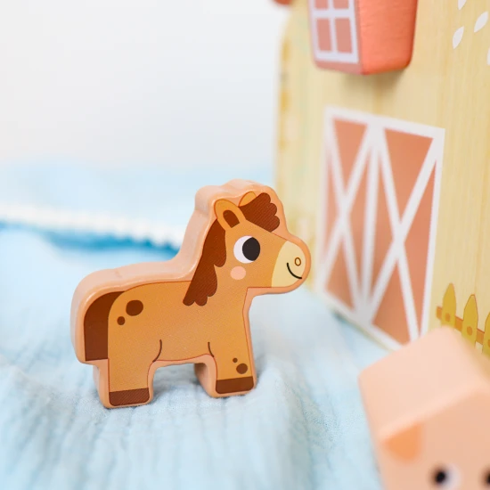 Dřevěný domeček vkládačka Farma