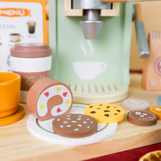 Dřevěný kávovar pro děti Pastel