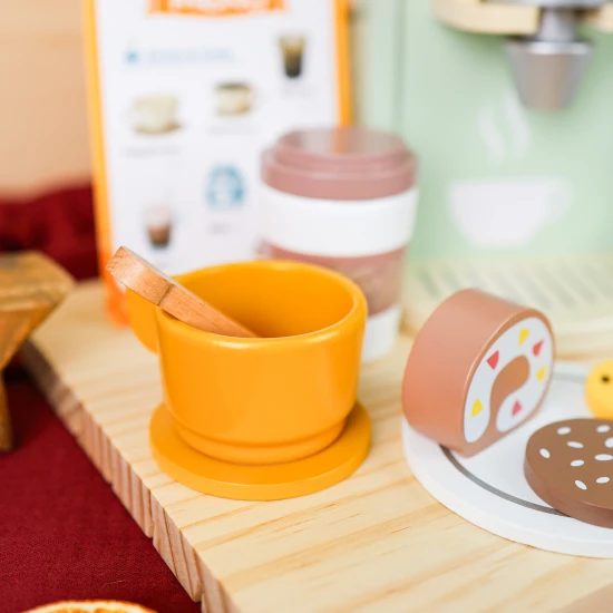 Dřevěný kávovar pro děti Pastel