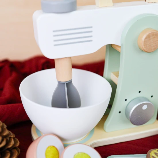 Dětský dřevěný mixér sada na pečení Pastel