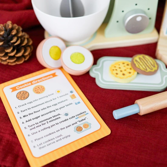 Dětský dřevěný mixér sada na pečení Pastel