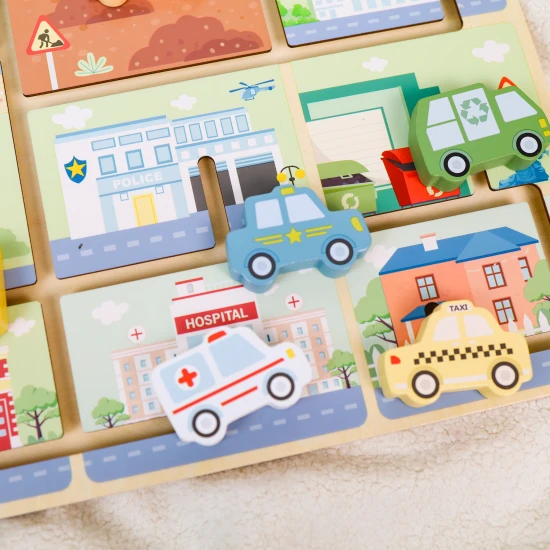 Dřevěné bludiště labyrint dopravní prostředky