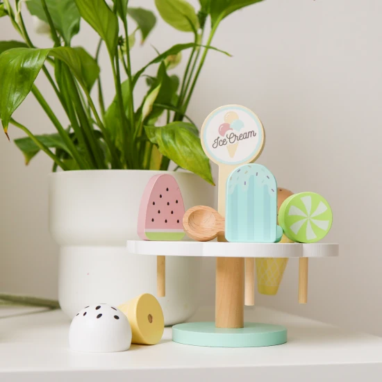 Dřevěný stojan se zmrzlinami Dřevěné jídlo Tooky Toy