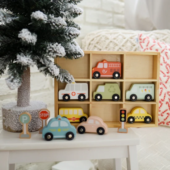 Dřevěná autíčka sada