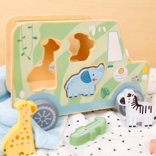 dřevěná vkládačka zvířátka