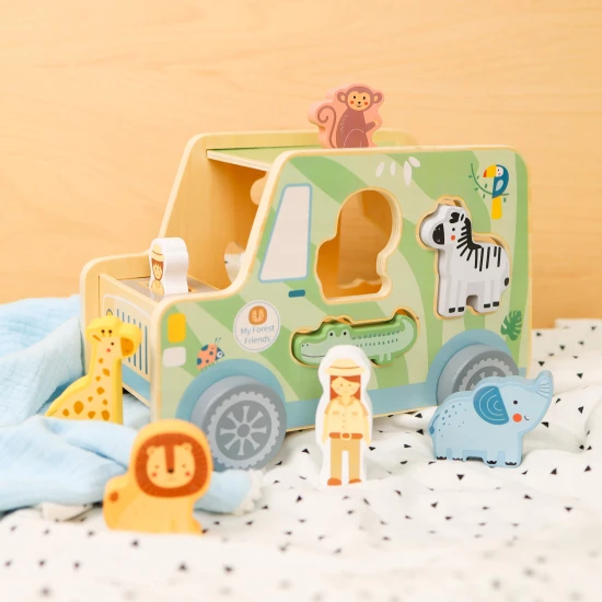 dřevěná vkládačka zvířátka