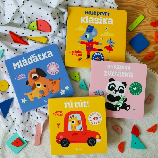 Knížka se zvuky mláďat, do které se děti rádi zaposlouchají. Děti přiřazují zvuky ke správnému obrázku.