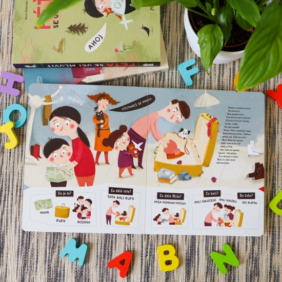 Pikola Péťa povídá ve větách Malý Péťa je zpátky i se svou rodinou, a právě se učí mluvit ve větách. Kniha rozvíjí slovní zásobu a používané věty.