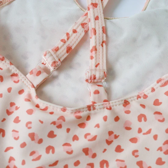 Dětské dívčí plavky s UPF 50+ Leopard starorůžový od Swim Essentials