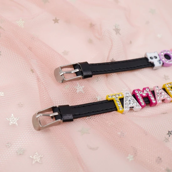 Černý dětský náramek se jménem KLASIK Nojomojo