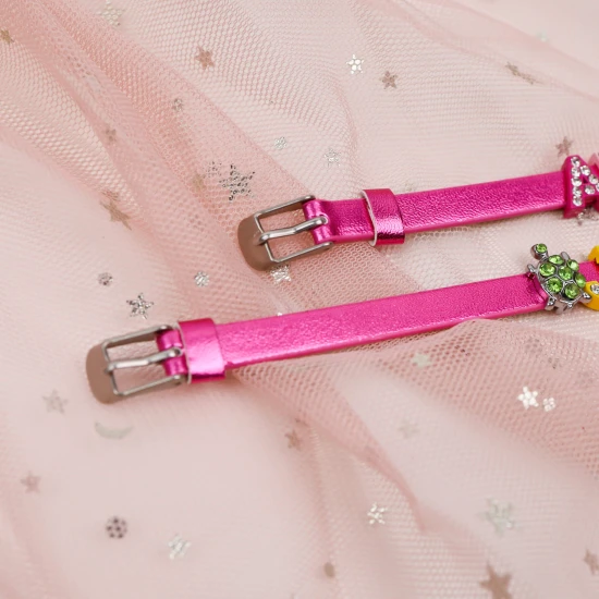 Třešňový dětský náramek se jménem METALIC Nojomojo