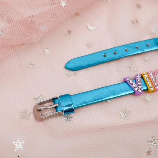 Modrý dětský náramek se jménem METALIC Nojomojo