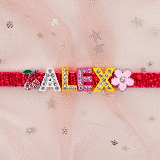 Přívěsek písmeno X na dětský náramek se jménem Nojomojo