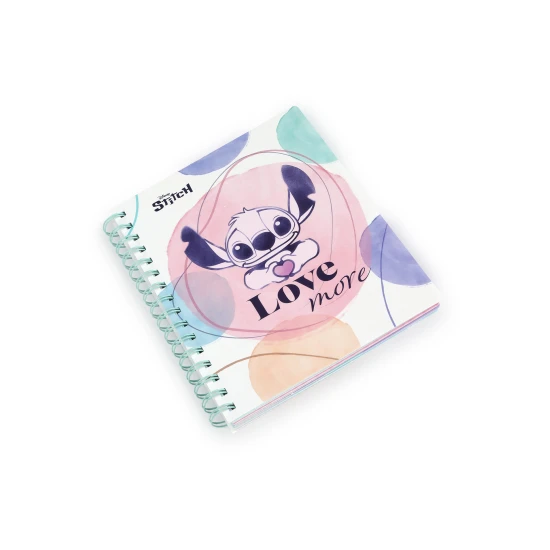 Zápisník A5 Stitch Pastel se spirálou, záložkami a čtverečkovými stranami