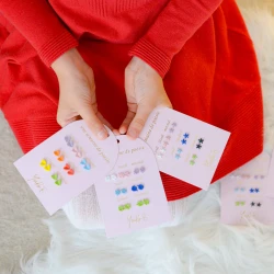 Náušnice na každý den Čtyřlístky 7 párů