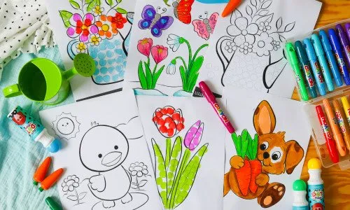 Stáhněte si: Jarní omalovánky