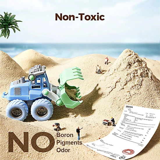 Sada na kinetický písek pro děti – formičky, nástroje a stavební autíčka