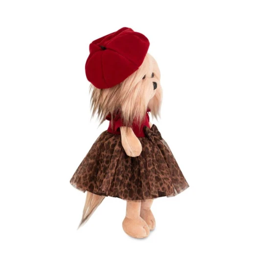 Plyšový pejsek yorkšírka Lucky Doggy Yoyo Mademoiselle v leopardí sukýnce s baretom