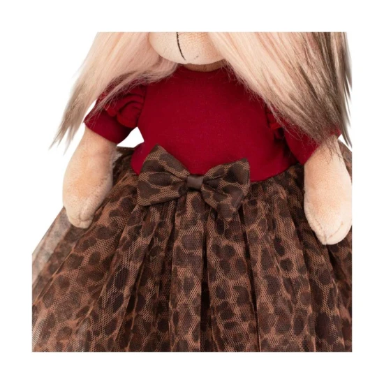 Plyšový pejsek yorkšírka Lucky Doggy Yoyo Mademoiselle v leopardí sukýnce s baretom