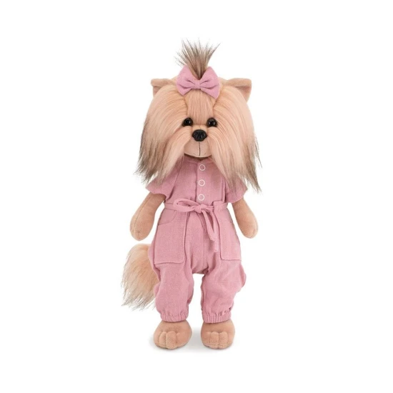 Plysovy pejsek Lucky Doggy Yoyo yorksirka v ruzovych satech – 38 cm