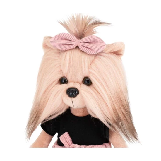 Plyšový pejsek yorkšírka Lucky Doggy Yoyo Perfect Look v černém topu a růžové sukni