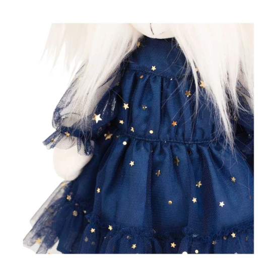 Plyšový pejsek maltézská fenka Lucky Doggy Mimi Sky Full of Stars v modrých tylových šatech s mašlí