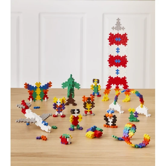 Plus-Plus Basic Box – 600 dílků v základních barvách v plastovém boxu s návodem