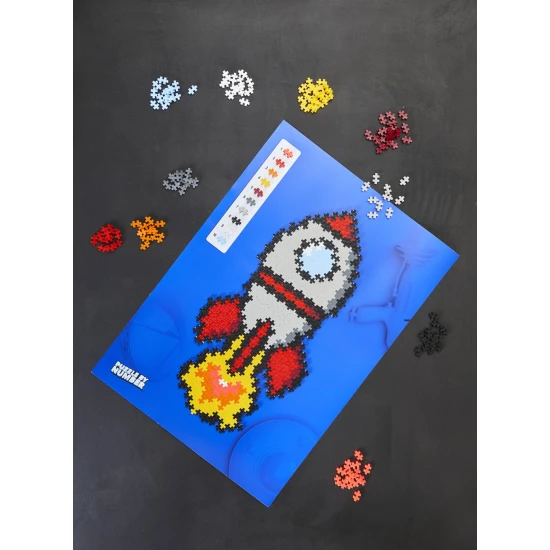 Kreativní sada Plus-Plus – Skládej podle čísel Raketa – 500 dílků, mozaika rakety