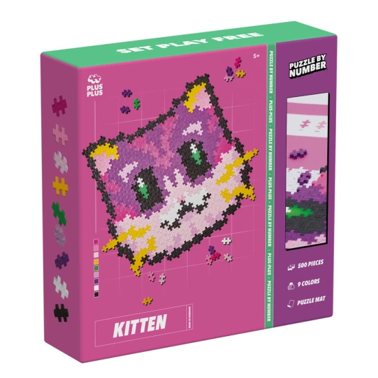 Kreativní sada Plus-Plus – Skládej podle čísel Kočička – 500 dílků, mozaika kočičky