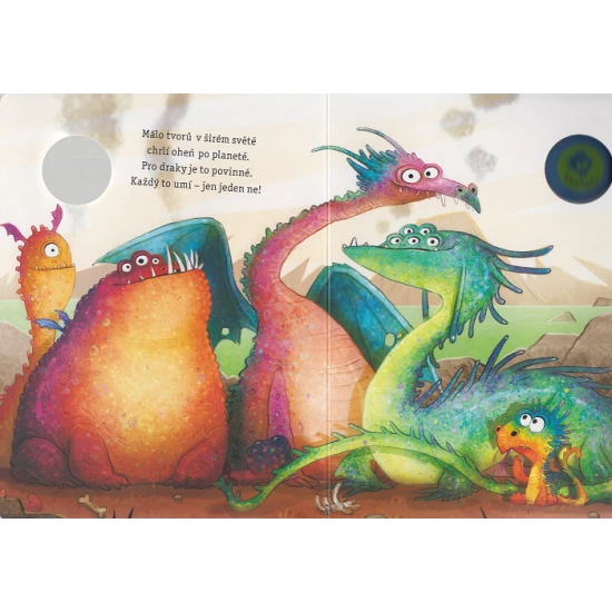 Veselé dračí dobrodružství s vtipným příběhem, krásnými ilustracemi a „prdícím“ tlačítkem.